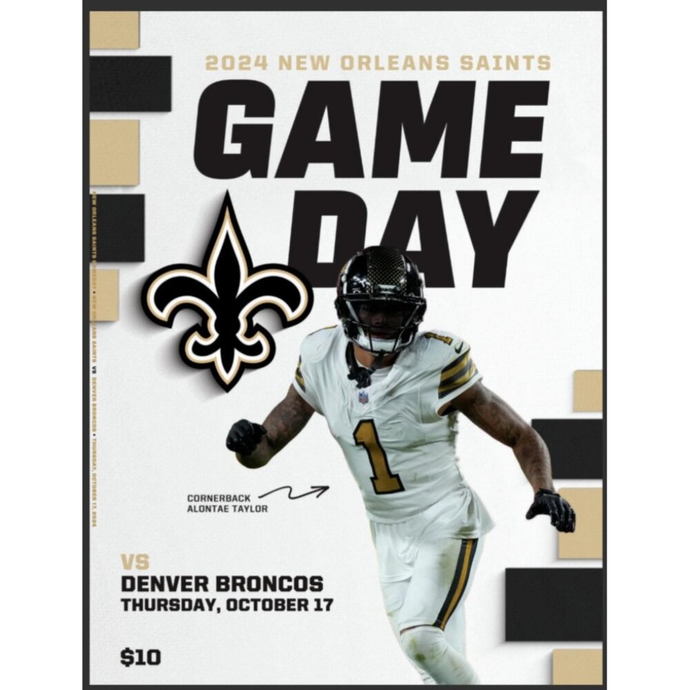 2024 New Orleans Saints Denver Broncos Gameday Program October 17 Payton Return